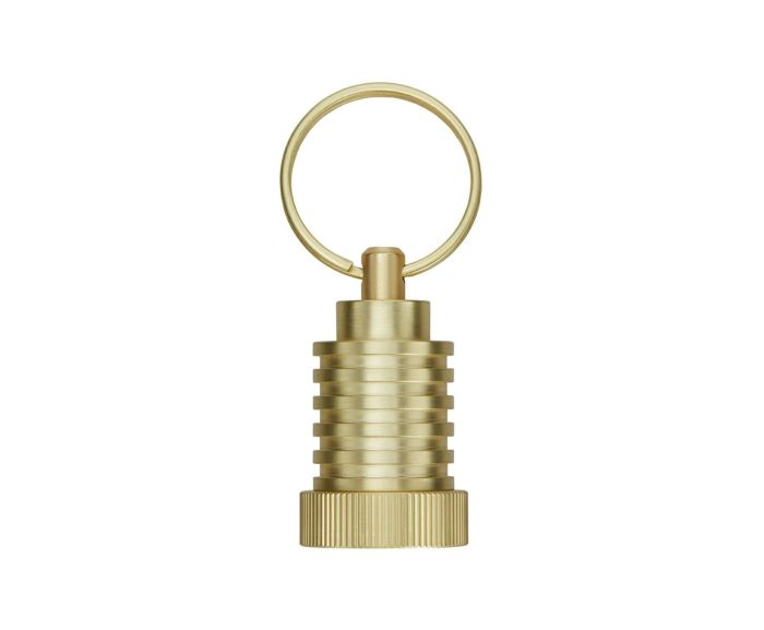 COG KEYRING POD BRASS