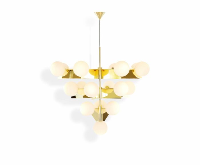 PLANE LARGE CHANDELIER BRASS
