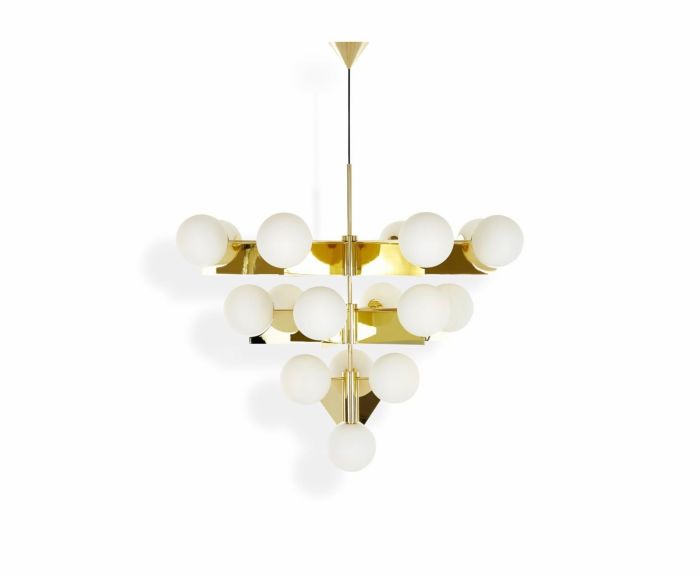 PLANE LARGE CHANDELIER BRASS