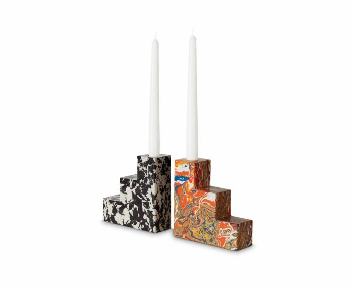 SWIRL STEPPED BOOKEND SET