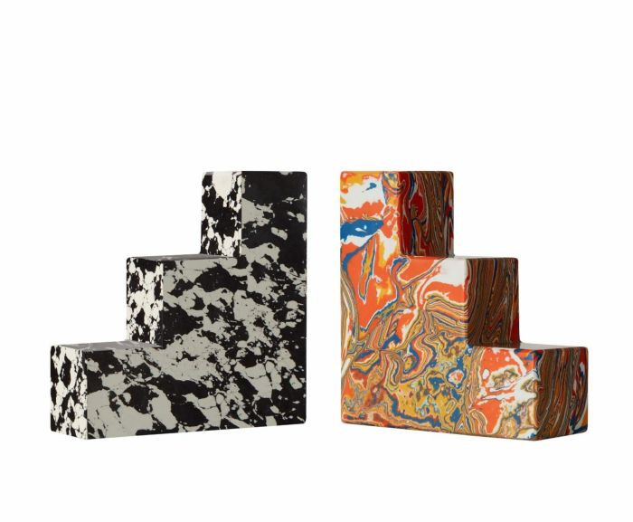 SWIRL STEPPED BOOKEND SET