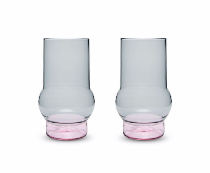 BUMP TALL GLASS X2
