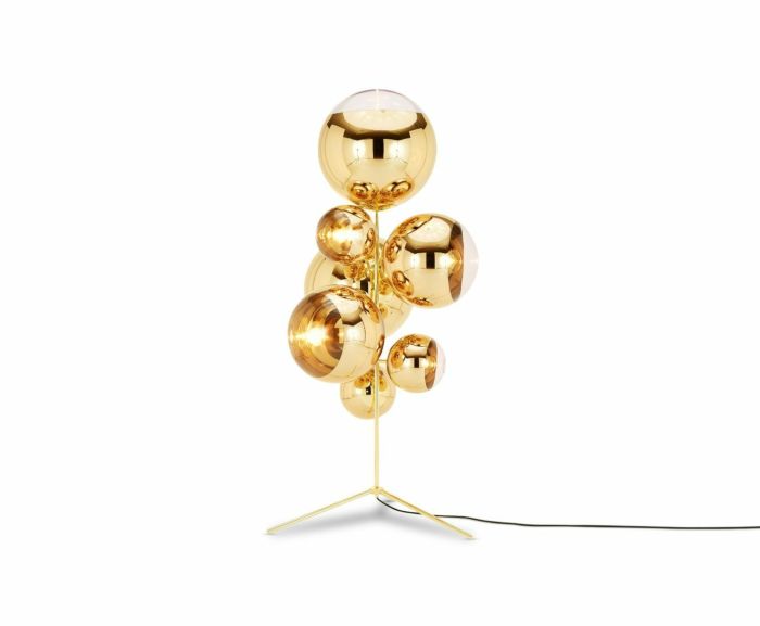 MIRROR BALL STAND CHANDELIER GOLD