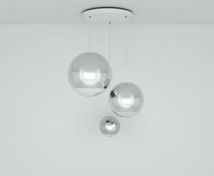 MIRROR LED BALL ROUND CHROME